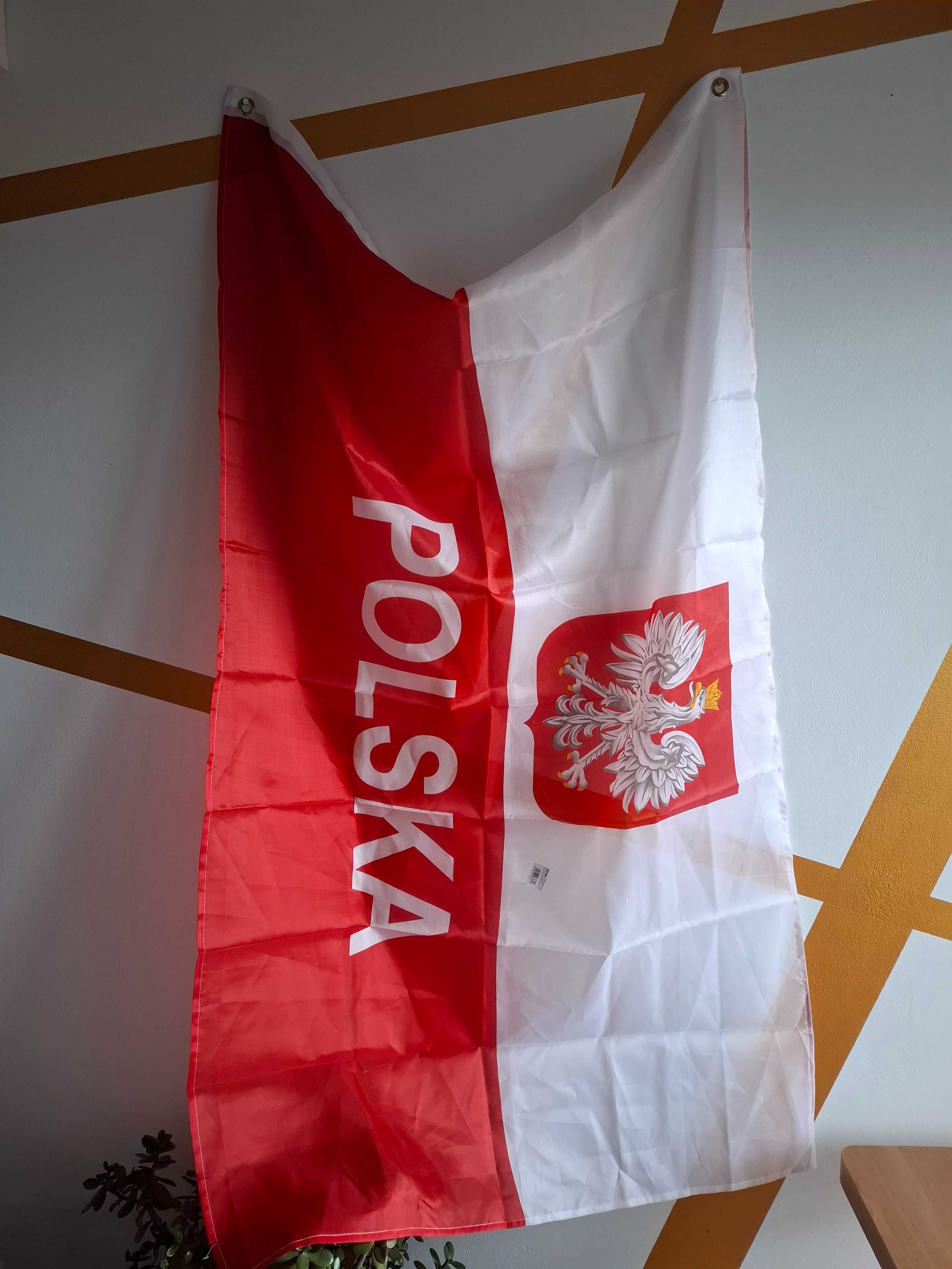 "Flaga" Polski  z napisem i godłem