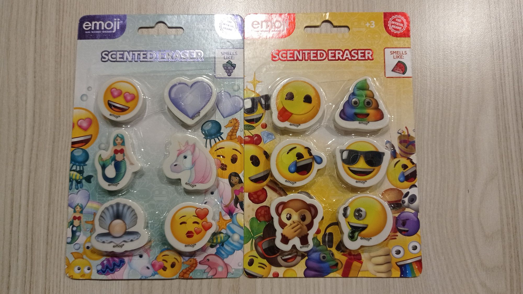 Emoji dwa zestawy gumki do ścierania mazania, zapachowe, emotki buźki