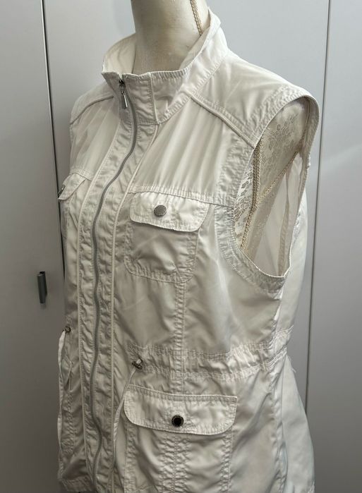 Biały bezrękawnik na zamek kamizelka r. L Calming