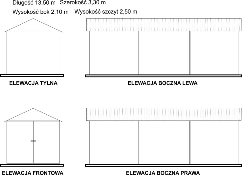 Garaż Blaszak Magazyn Wiata 13,5x3,3 z podwójną podłogą i oświetleniem