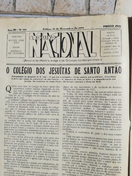 Revistas Antigas Arquivo Nacional de 1934 e 1940 - o lote das 3