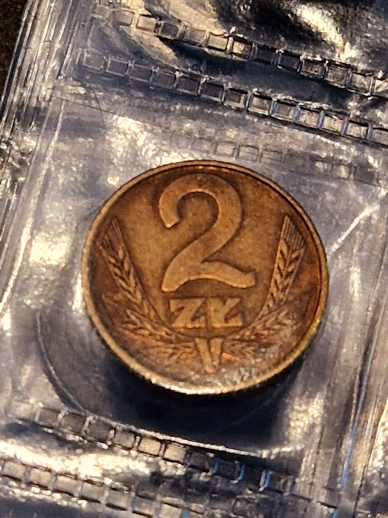 Moneta 2 zlote PRL z 1977 mosiądz bez znaku mennicy