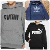 Черный худи puma 116, 5-6 лет, adidas 128, 7-8 лет оригинал