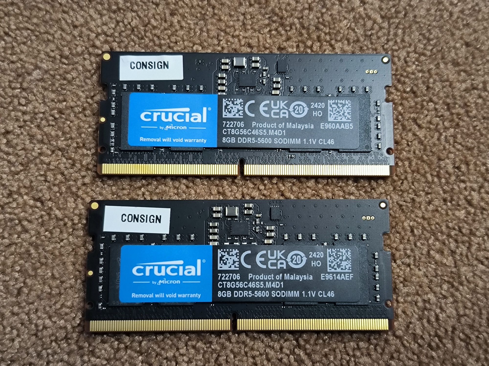 Оперативная память crucial sodimm ddr5-5600 8192 mb