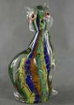 Figura szkło MURANO kolorowy KOT 21 cm figurka kotek
