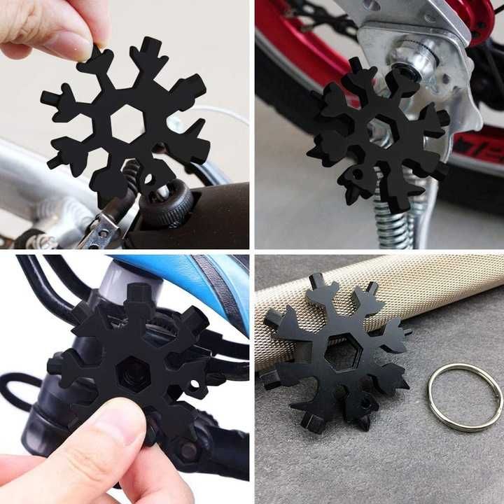 Multitool klucz wielofunkcyjny 18 w 1 płatek śniegu czarny