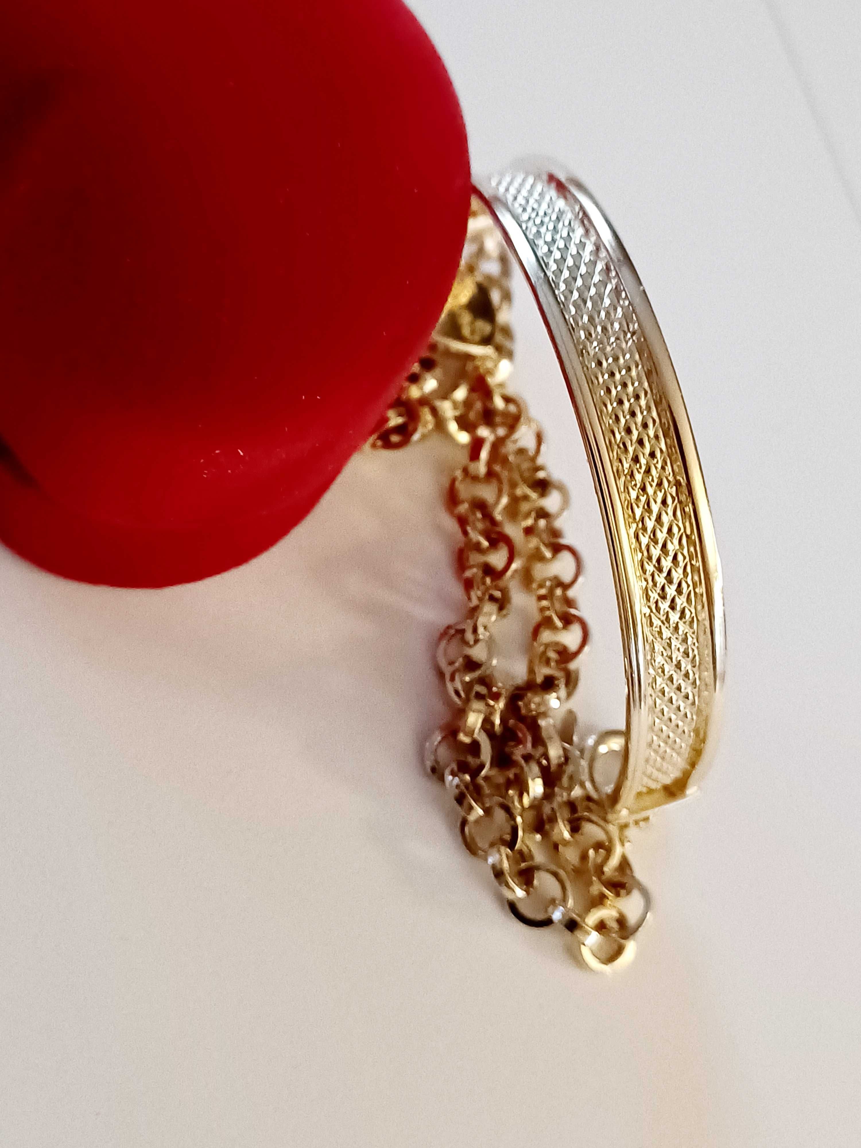 Złota bransoletka 14 karat 585 próba wzór Tiffany