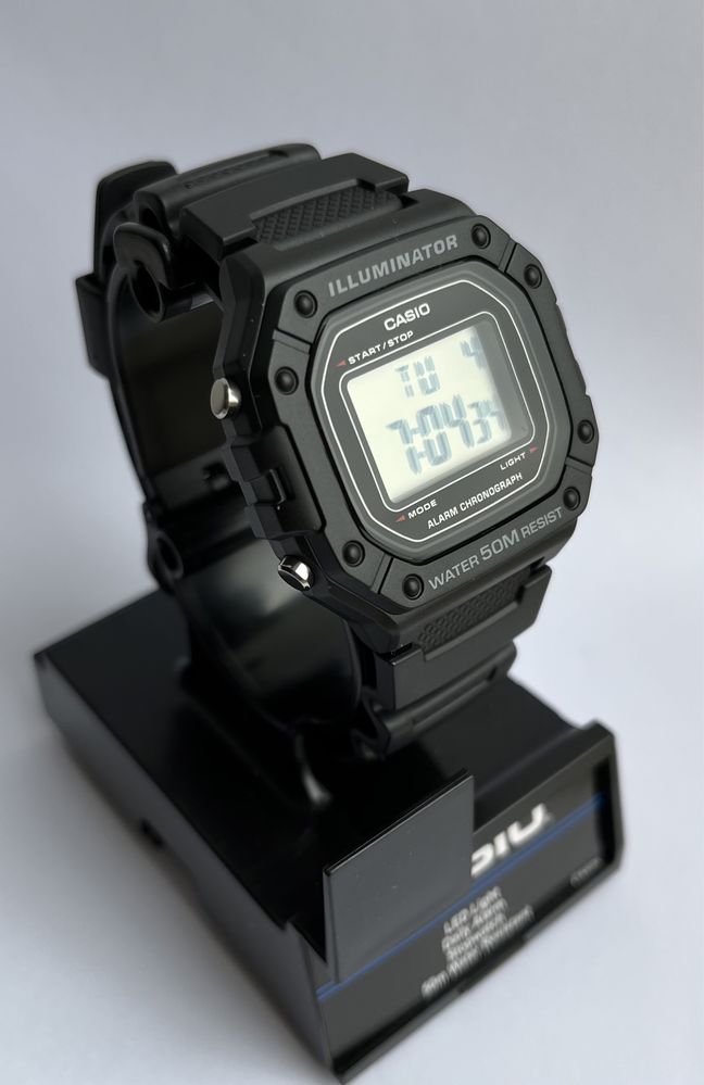 Годинник касіо часы касио скидка casio illuminator W-218H-1AV Ø46мм