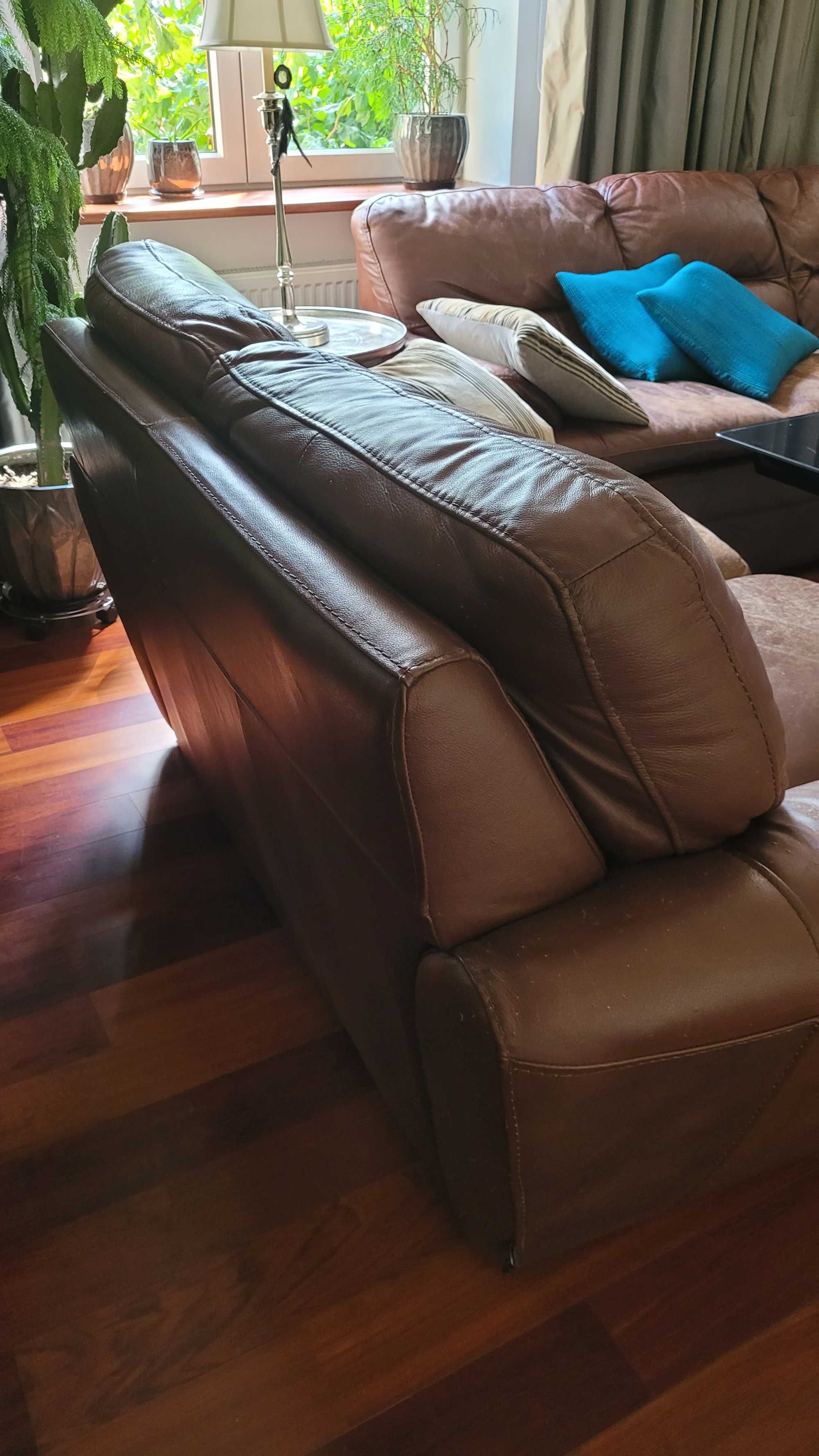 Skórzany wypoczynek 3+2+1 jak Natuzzi, Kler