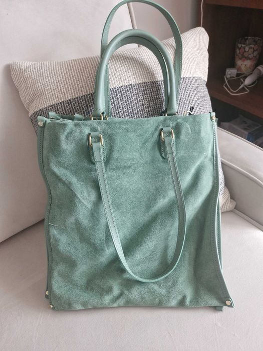 Torebka włoska, Viola Castellani zamszowa zielona