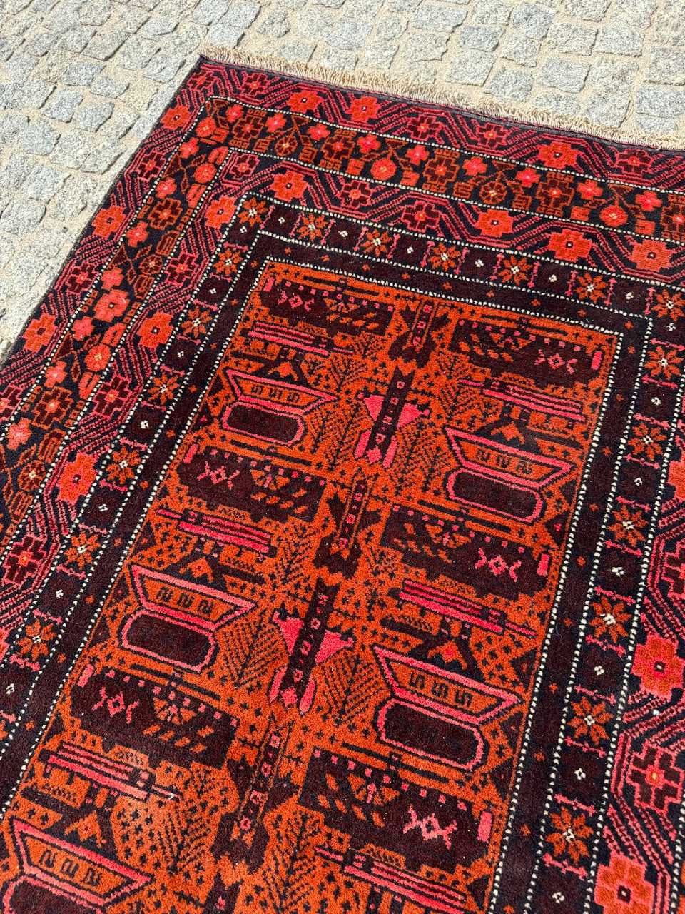 Vintage wełniany r. tkany dywan perski Beludz 190x100 galeria8 tyś