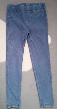 Jegginsy Reserved 128 spodnie legginsy jeansowe marmurkowe rurki