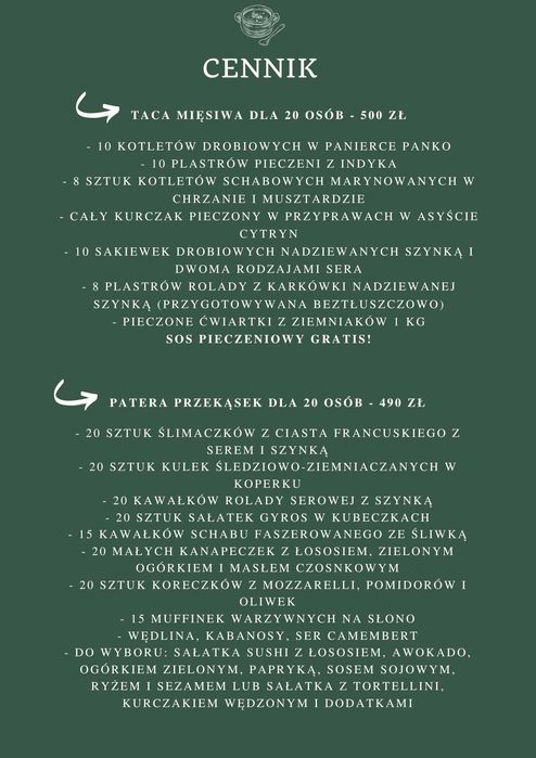 Catering okolicznościowy z dostawą, patery mięsne, przekąski