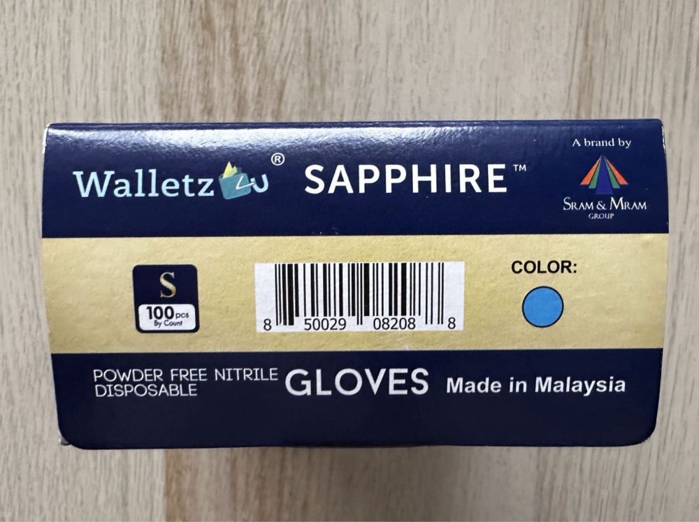 Rekawice nitrylowe bezpudrowe Walletz4U Sapphire - rozmiar S