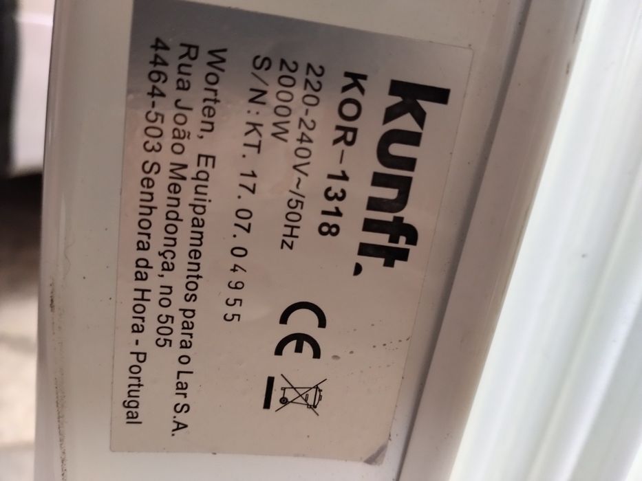 Aquecedores kunft 1500w e 2000w