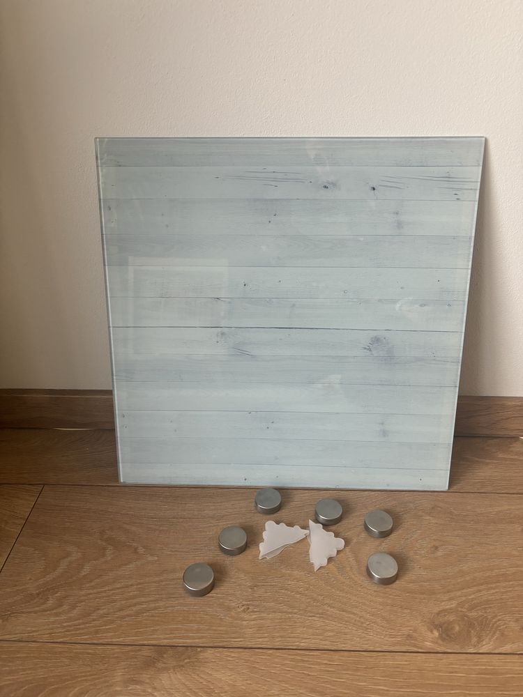 Tablica obraz szklana mangetyczna 40x40 z magnesami