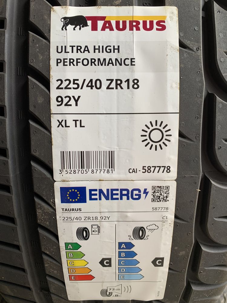 (4шт) нові 225/40R18 Taurus Ultra High Perfomance (92Y XL) літні шини