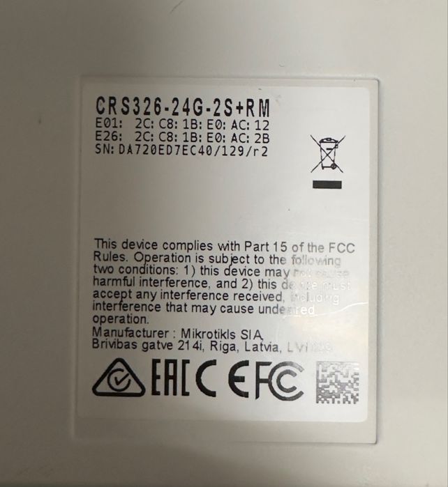 MikroTik Switch 24 Portas Gigabit 2 SFP
