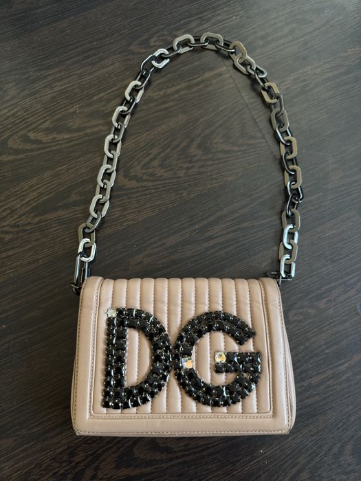 Сумка DG бежева з камінцями