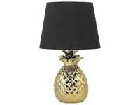 Настільна лампа декоративна чорна, золота світильник Ананас