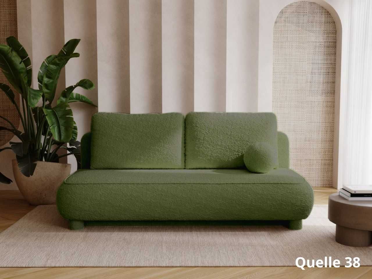 Sofa z funkcją spania i pojemnikiem Bali tkanina boucle