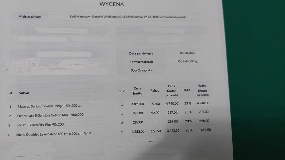 Materac renomowanej marki Serta 180*200