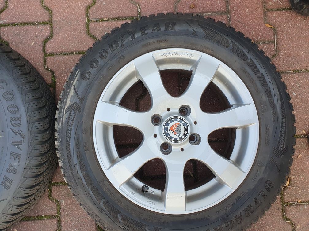 Felgi Koła 14" Fiat 500 4x100 ET35+175.70.14 Goodyear Zima