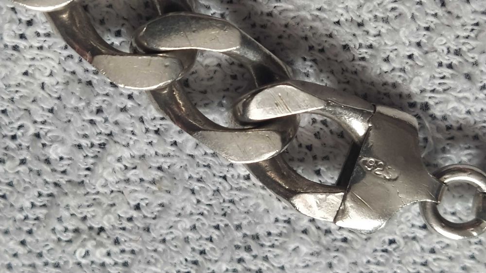 bransoletka męska srebrna na dużą rękę - gruba, duża, ciężka, masywna