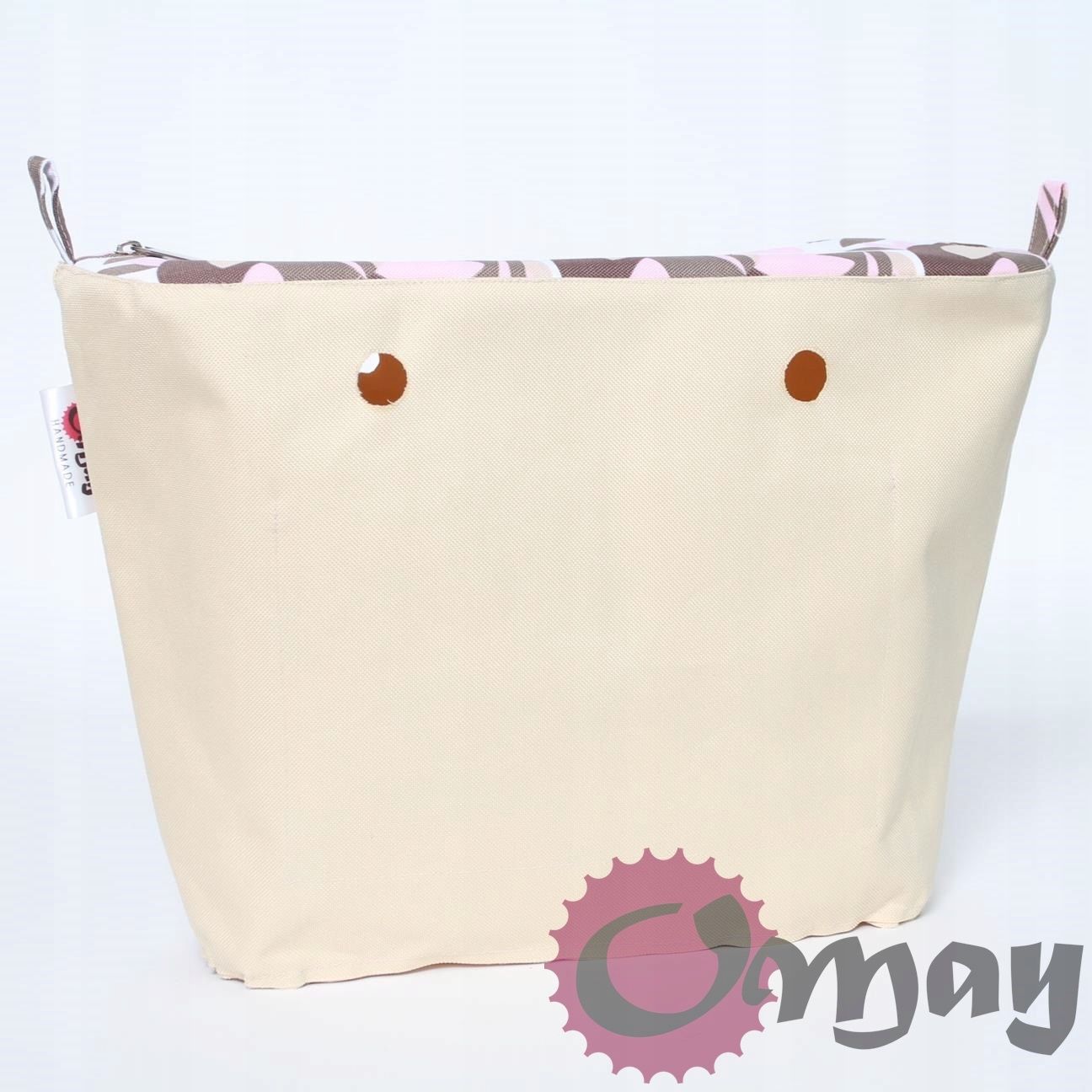 organizer OBAG MINI tukany beż róż pudrowy 2 kieszenie wnętrze OMAY