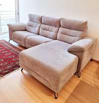 Vendo Sofá 3 Lugares c/ Chaise Longue e Pés Elevatórios