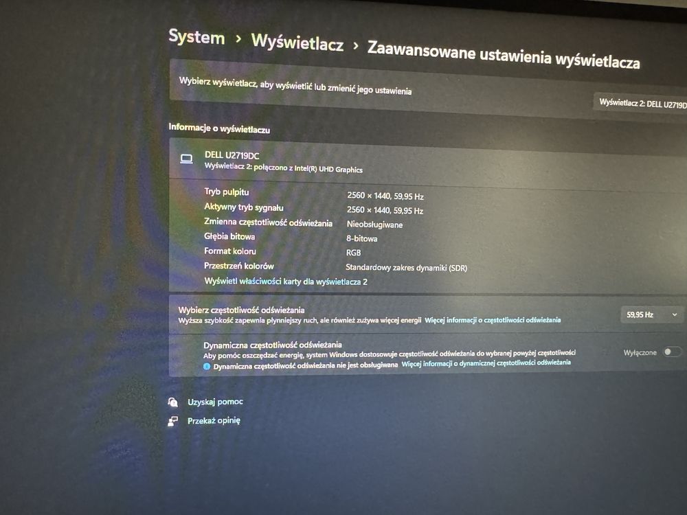 Monitor Dell U2719DC 2560 x 1440 (WQHD) z orygianla podstawą
