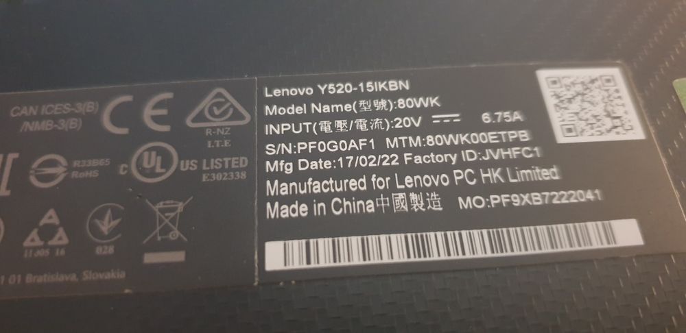 Laptop Lenovo Legion Y520 i7-7700HQ