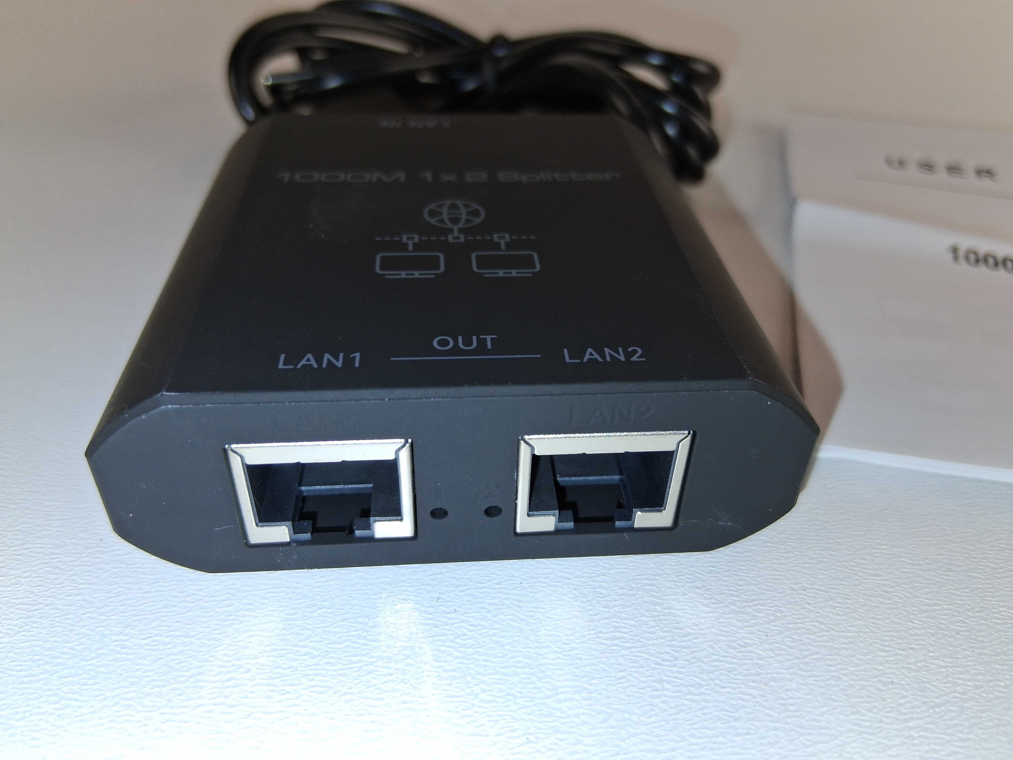 Y012 Rozdzielacz RJ45 Ethernet Splitter 1000M 1x2 Gigabit LAN