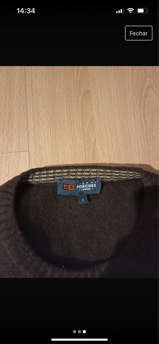 Camisola de lã castanha Lion of Porches