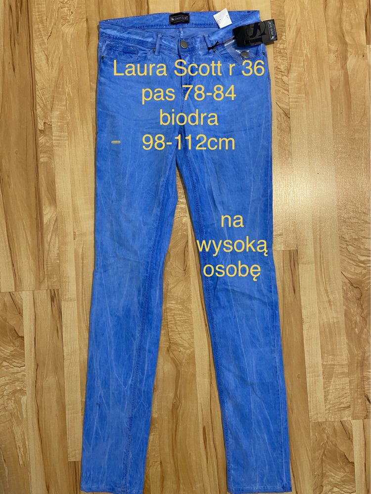 Laura Scott spodnie 36 damskie jeansy dżinsy niebieskie na wysoką