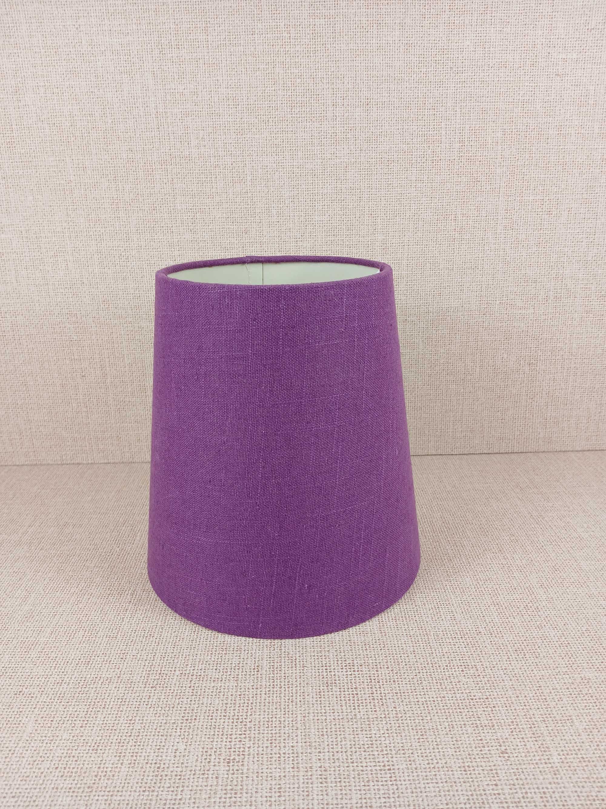 Piękny abażur do lampki Fioletowy stożek Nowoczesny styl Len H 20 cm