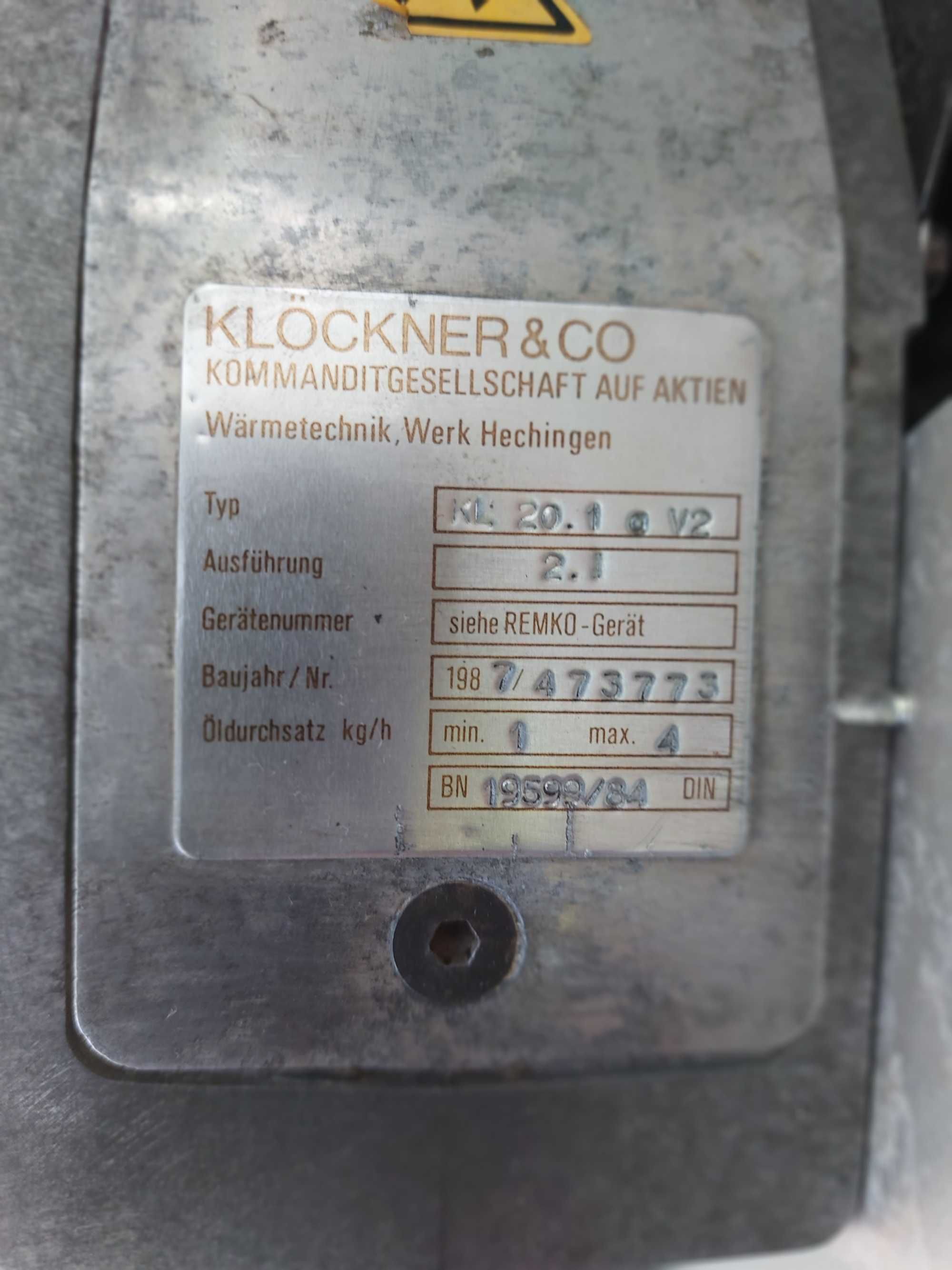 Sprzedam palnik olejowy Klockner KL20.1.