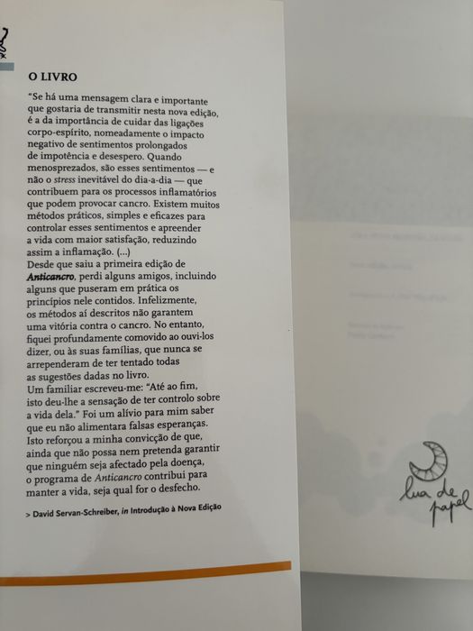 Livro “Anticancro”