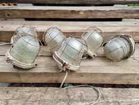 6 lamp przemysłowych Prl retro