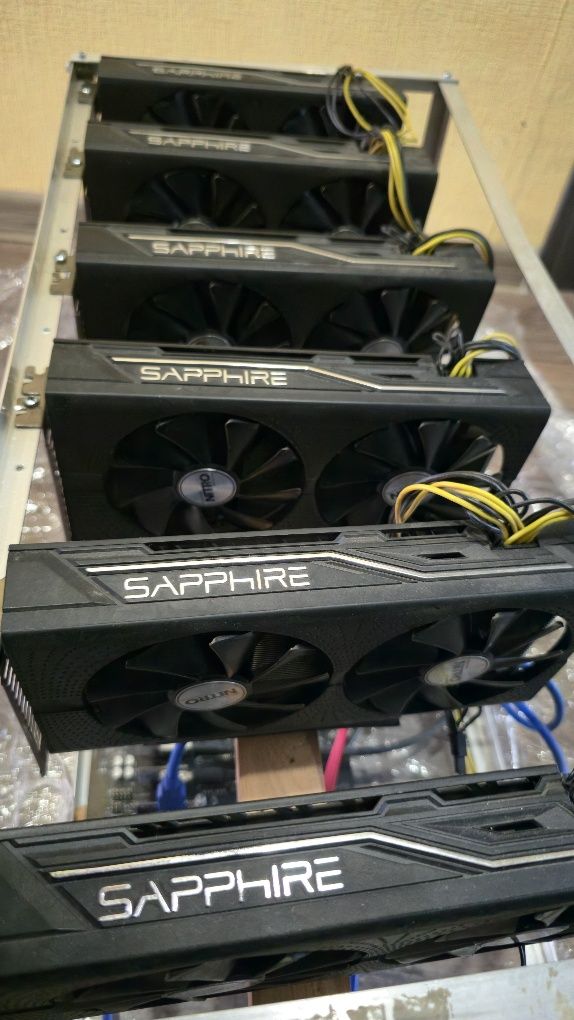 Майнинг ферма в сборе 6 карт RX470 4gb