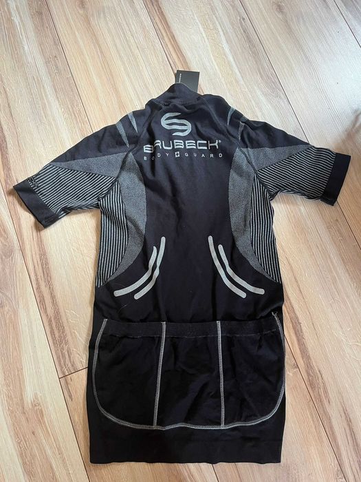 Koszulka rowerowa BRUBECK pomarańcz czerwony czarny grafitowy