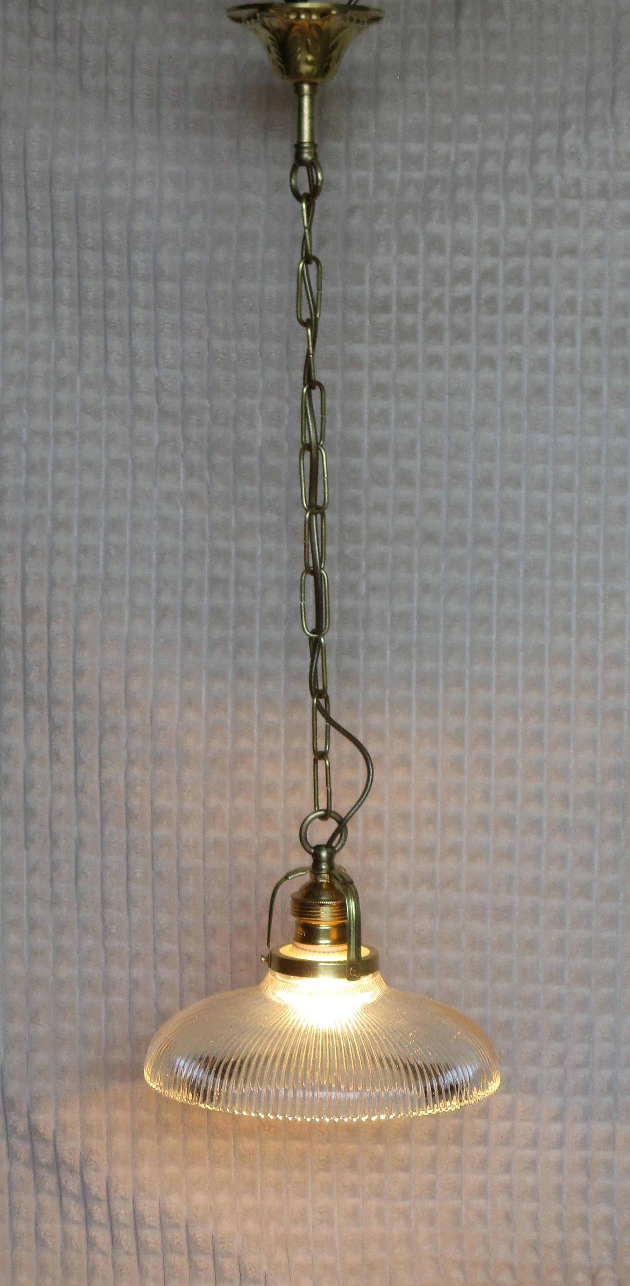 Stary lampion / zwis / mały żyrandol z unikatowym kloszem.