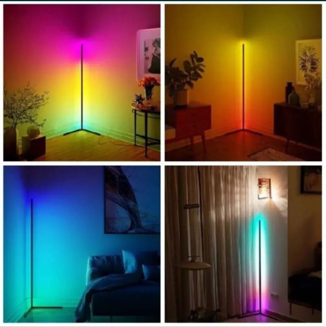 Фоновая подсветка торшер LED лампа угловая 1.2м RGB пульт цветная