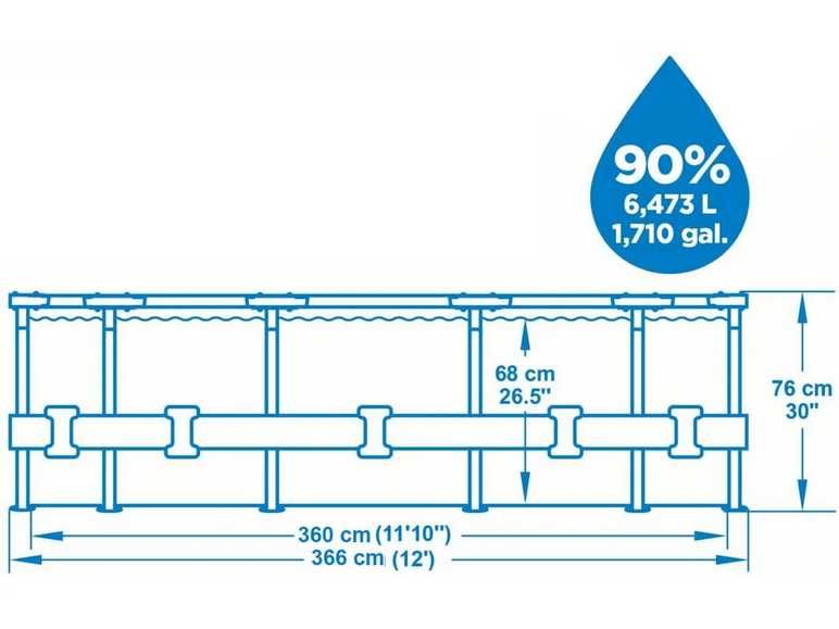 Piscina nova Bestway Steel Pro MAX™ 12" 3.66m x 76cm + Bomba