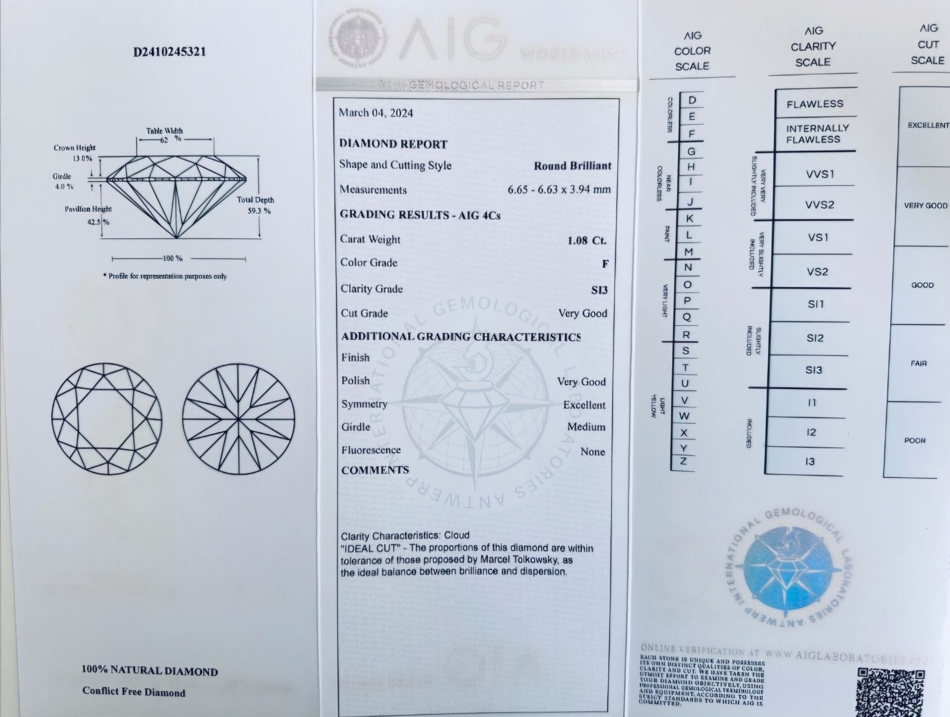 Naturalny Diament 1.08 ct