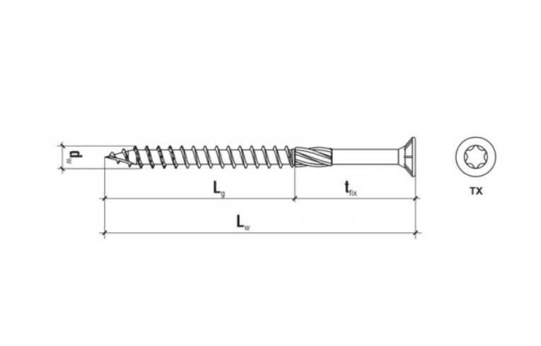 Wkręty ciesielskie do drewna 3,5x50 Torx 100szt.