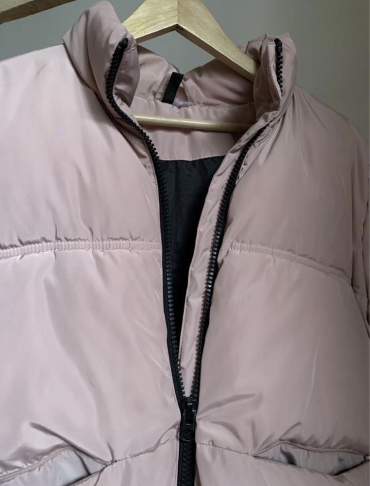Розовый пуховик зима H&M /рожева зимня куртка
