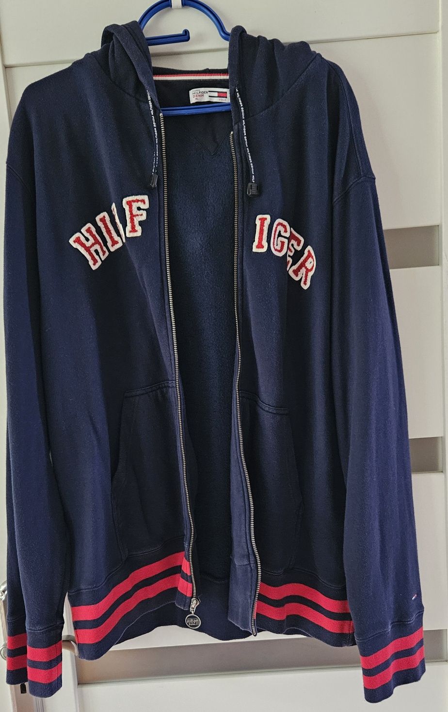 Tommy Hilfiger XL super bluza z kapturem granatowa bawełna 100% oryg