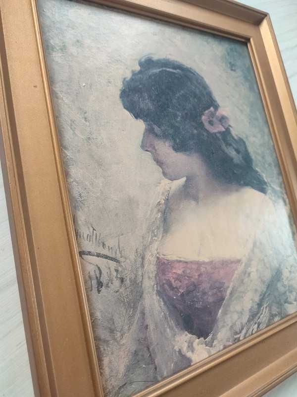 Reprodukcja obrazu Leona Wyczółkowskiego pt.Portret kobiety r.1883