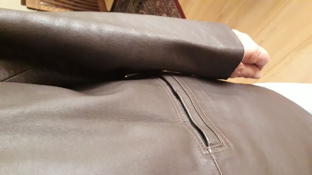 Casaco cabedal genuino para homem castanho escuro xl grande